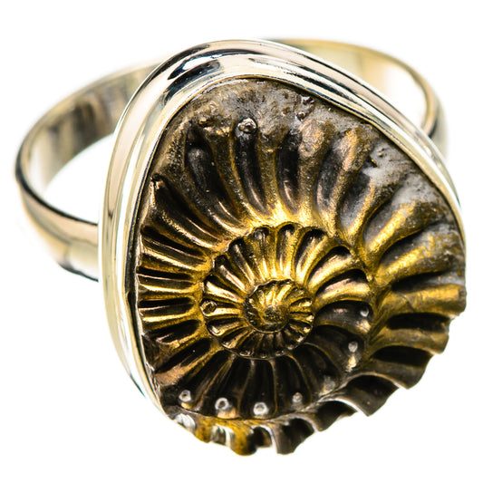 Pyrite Sea Shell Rings handcrafted by Ana Silver Co - RING126086 - Photo 2