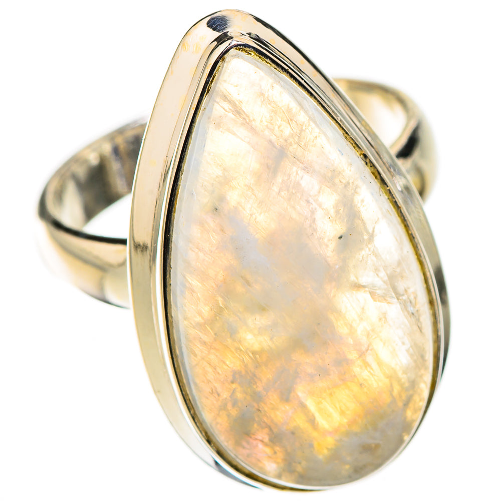 Rainbow Moonstone Rings handcrafted by Ana Silver Co - RING126088 - Photo 2