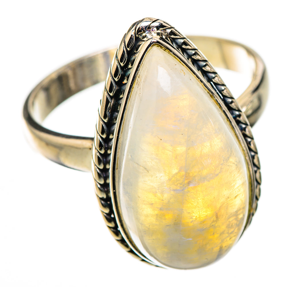 Rainbow Moonstone Rings handcrafted by Ana Silver Co - RING126089 - Photo 2