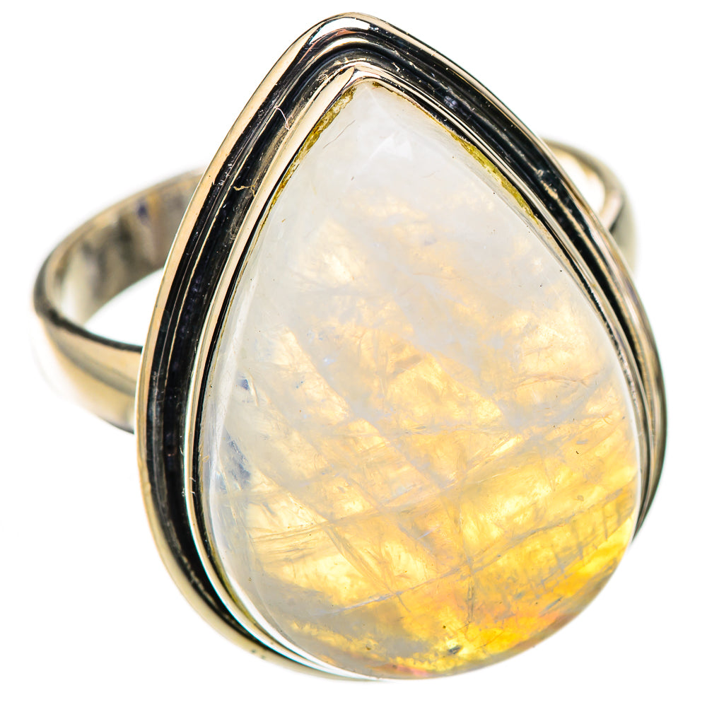 Rainbow Moonstone Rings handcrafted by Ana Silver Co - RING126104 - Photo 2