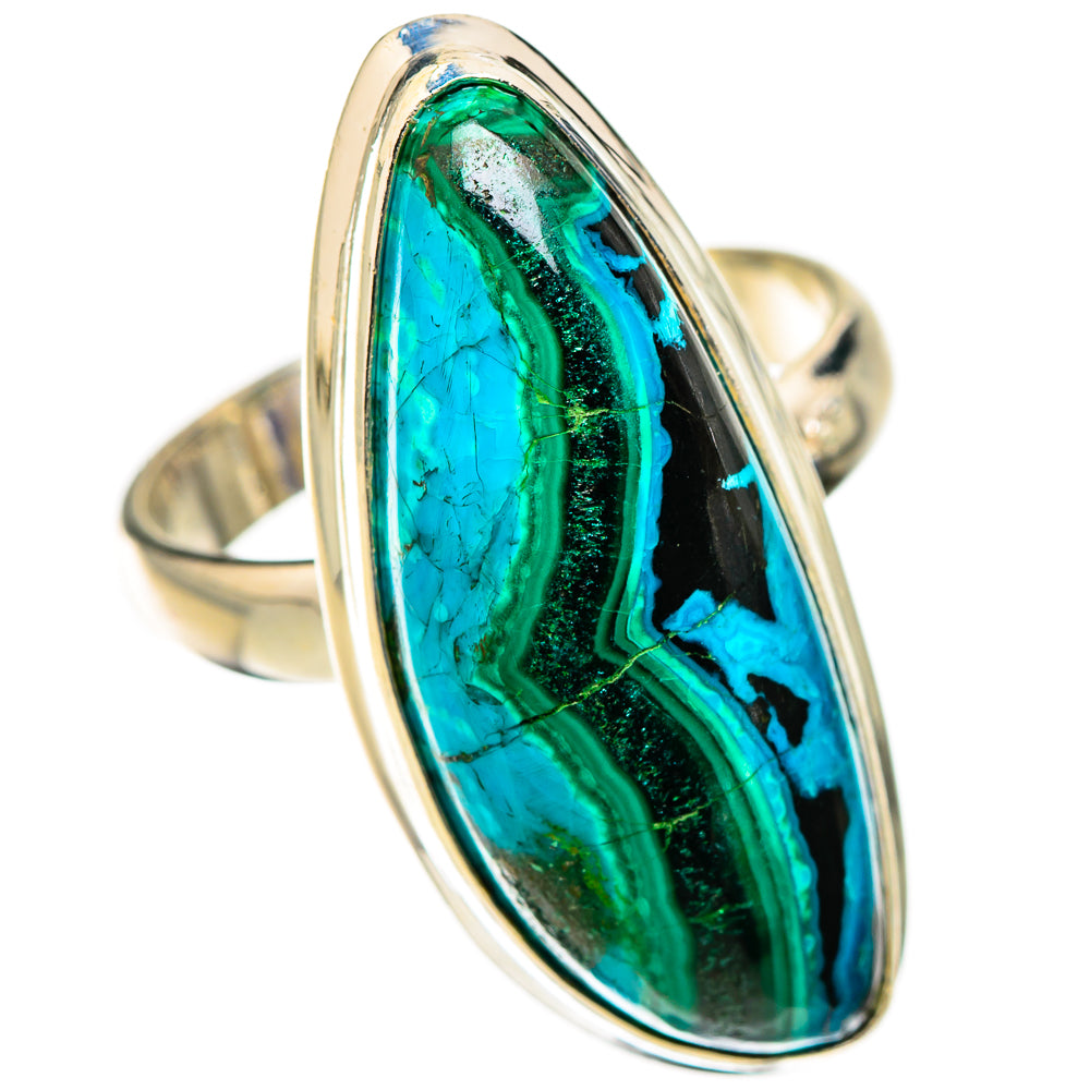 Malachite In Chrysocolla Rings handcrafted by Ana Silver Co - RING126109 - Photo 2