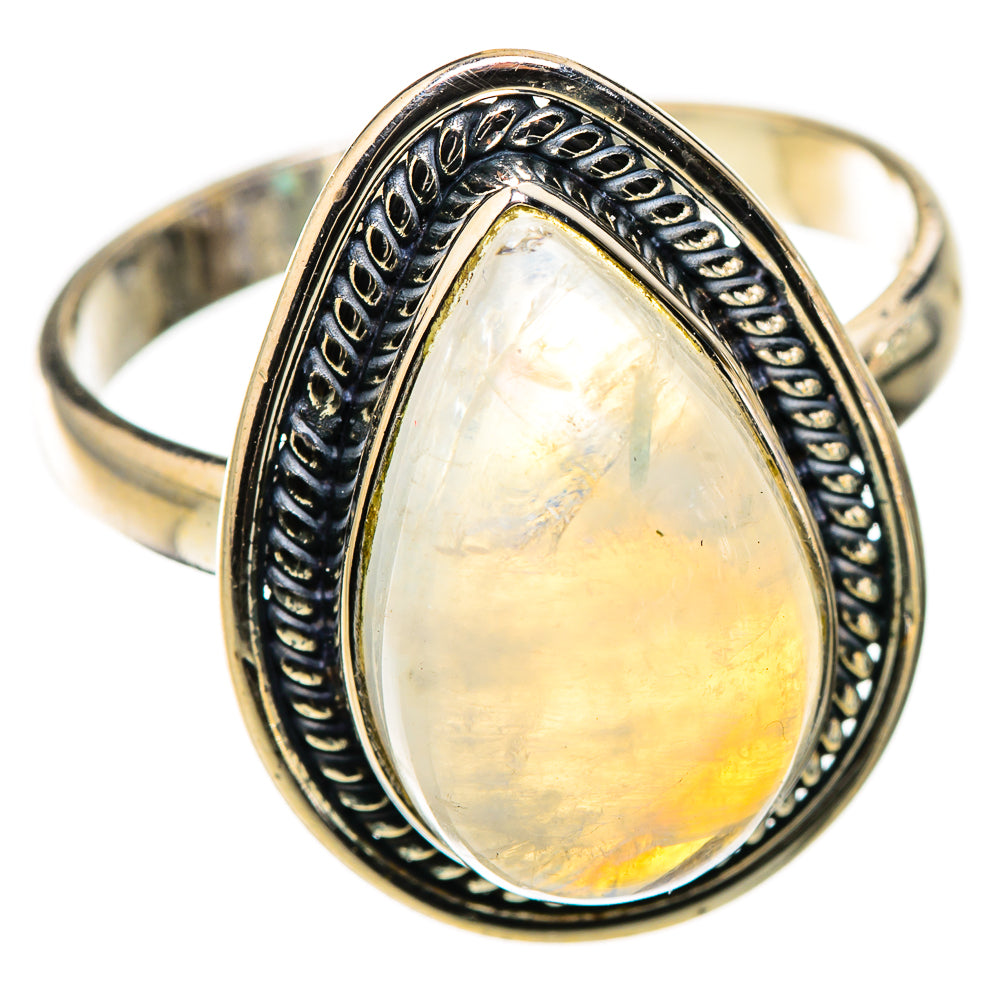 Rainbow Moonstone Rings handcrafted by Ana Silver Co - RING126123 - Photo 2