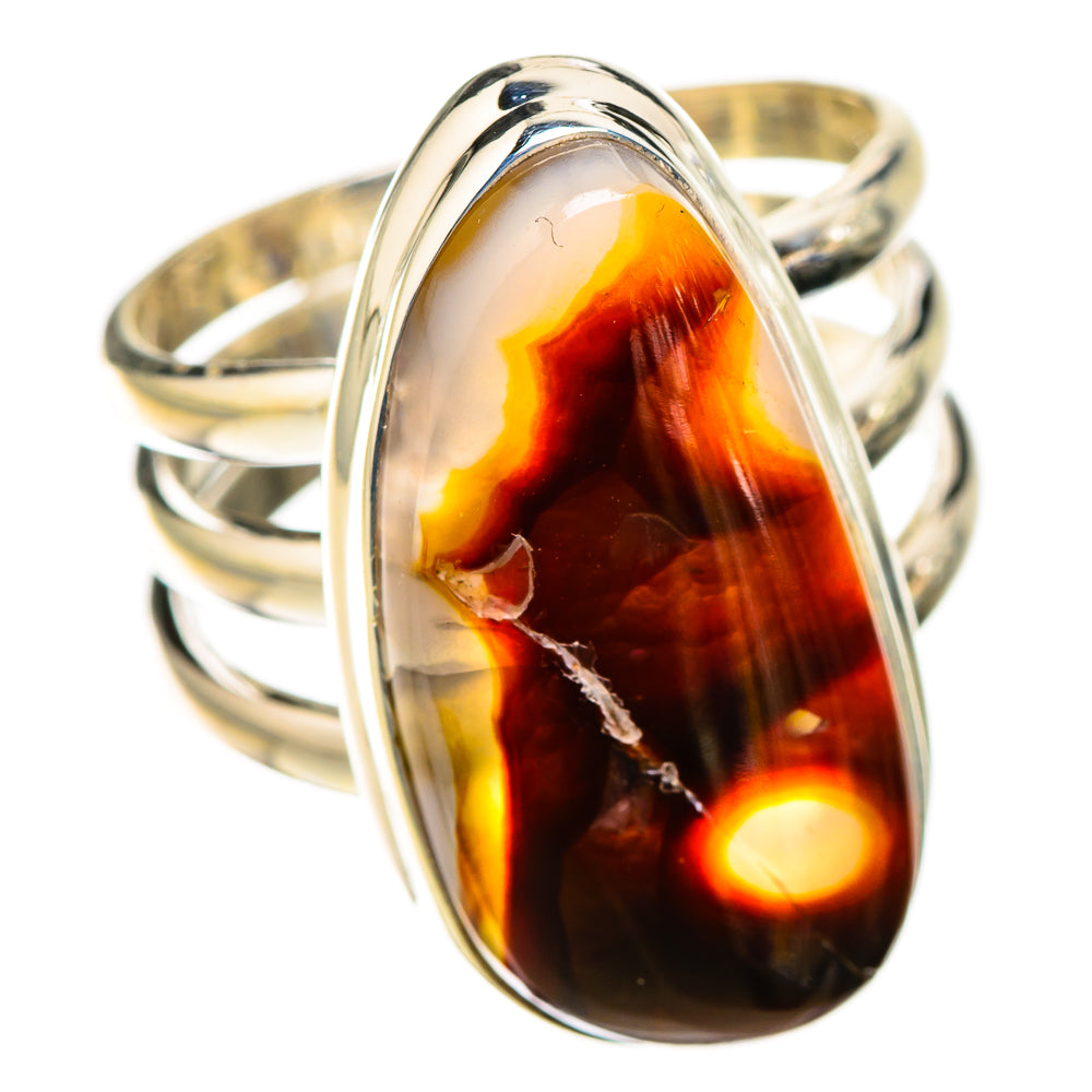 Mexican Fire Agate Rings handcrafted by Ana Silver Co - RING126130 - Photo 2