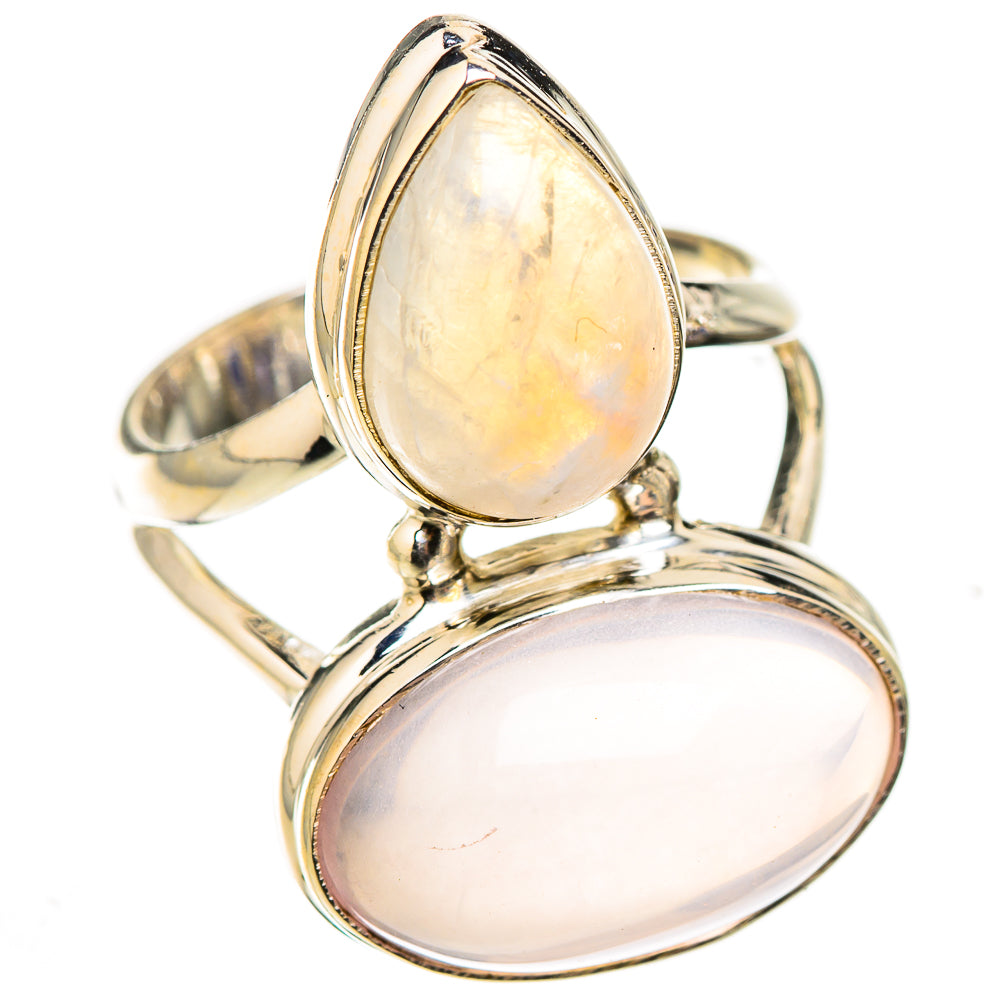 Rainbow Moonstone Rings handcrafted by Ana Silver Co - RING126152 - Photo 2