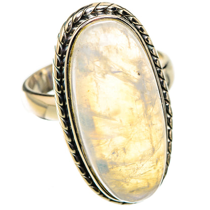 Rainbow Moonstone Rings handcrafted by Ana Silver Co - RING126156 - Photo 2