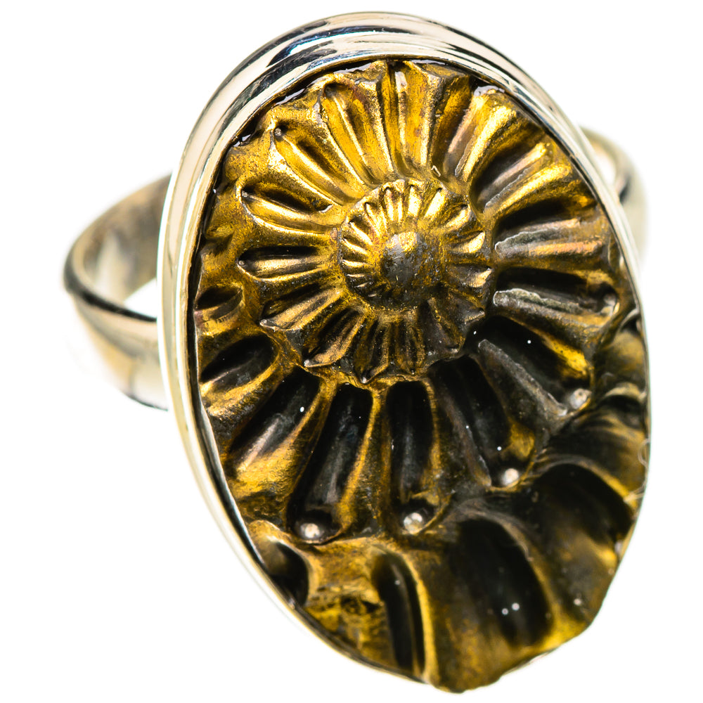 Pyrite Sea Shell Rings handcrafted by Ana Silver Co - RING126173 - Photo 2