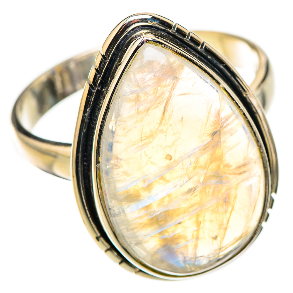 Rainbow Moonstone Rings handcrafted by Ana Silver Co - RING126175 - Photo 2