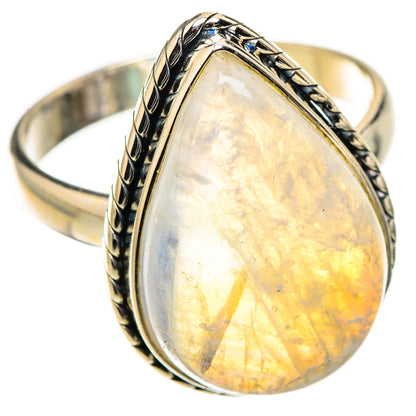 Rainbow Moonstone Rings handcrafted by Ana Silver Co - RING126191 - Photo 2