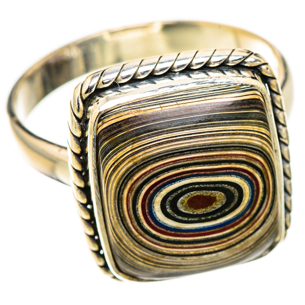 Fordite Rings handcrafted by Ana Silver Co - RING126195 - Photo 2