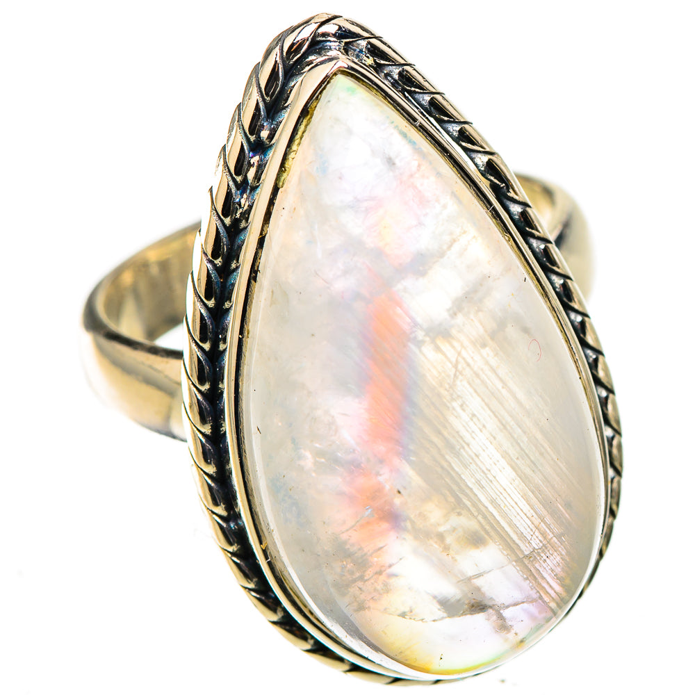 Rainbow Moonstone Rings handcrafted by Ana Silver Co - RING126207 - Photo 2