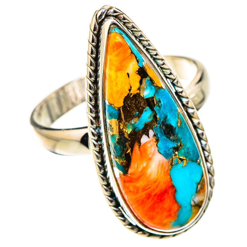 Spiny Oyster Turquoise Rings handcrafted by Ana Silver Co - RING126210 - Photo 2