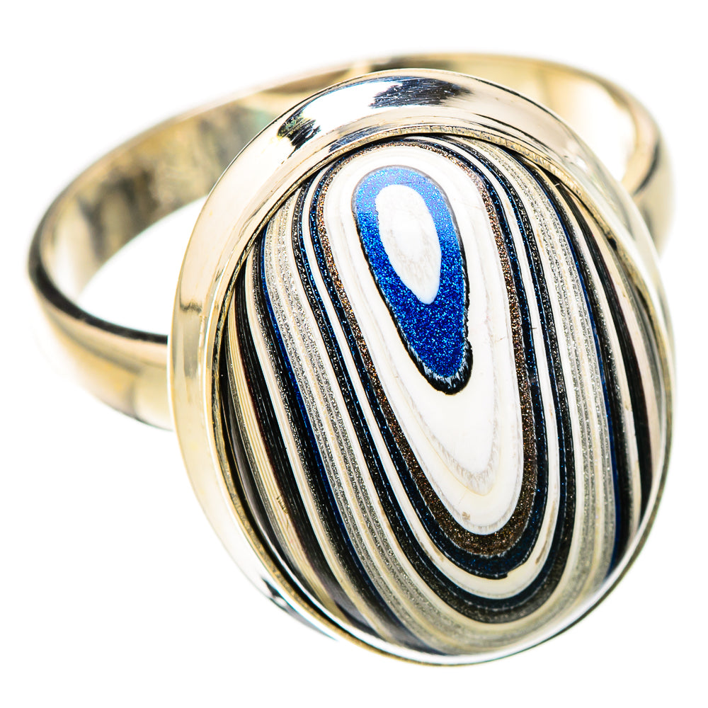 Fordite Rings handcrafted by Ana Silver Co - RING126219 - Photo 2