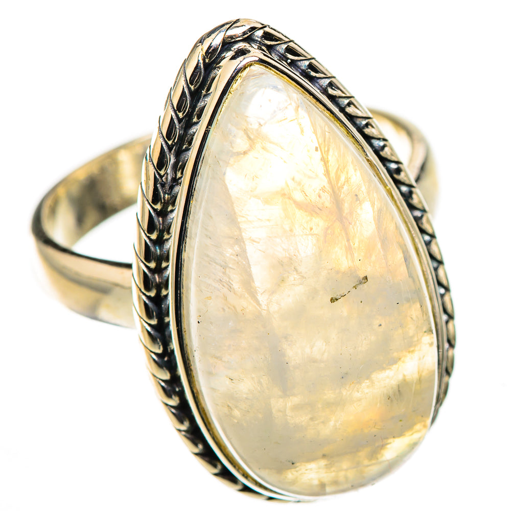 Rainbow Moonstone Rings handcrafted by Ana Silver Co - RING126224 - Photo 2