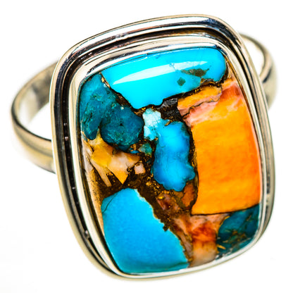 Spiny Oyster Turquoise Rings handcrafted by Ana Silver Co - RING126228 - Photo 2