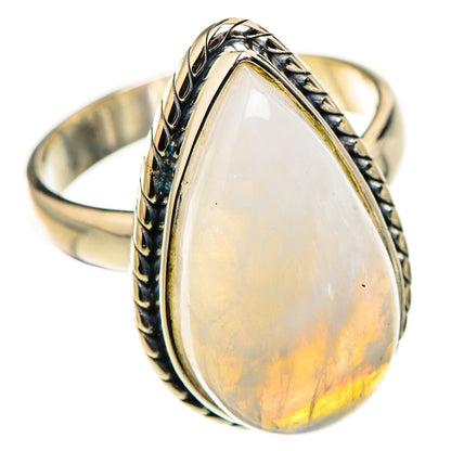 Rainbow Moonstone Rings handcrafted by Ana Silver Co - RING126242 - Photo 2