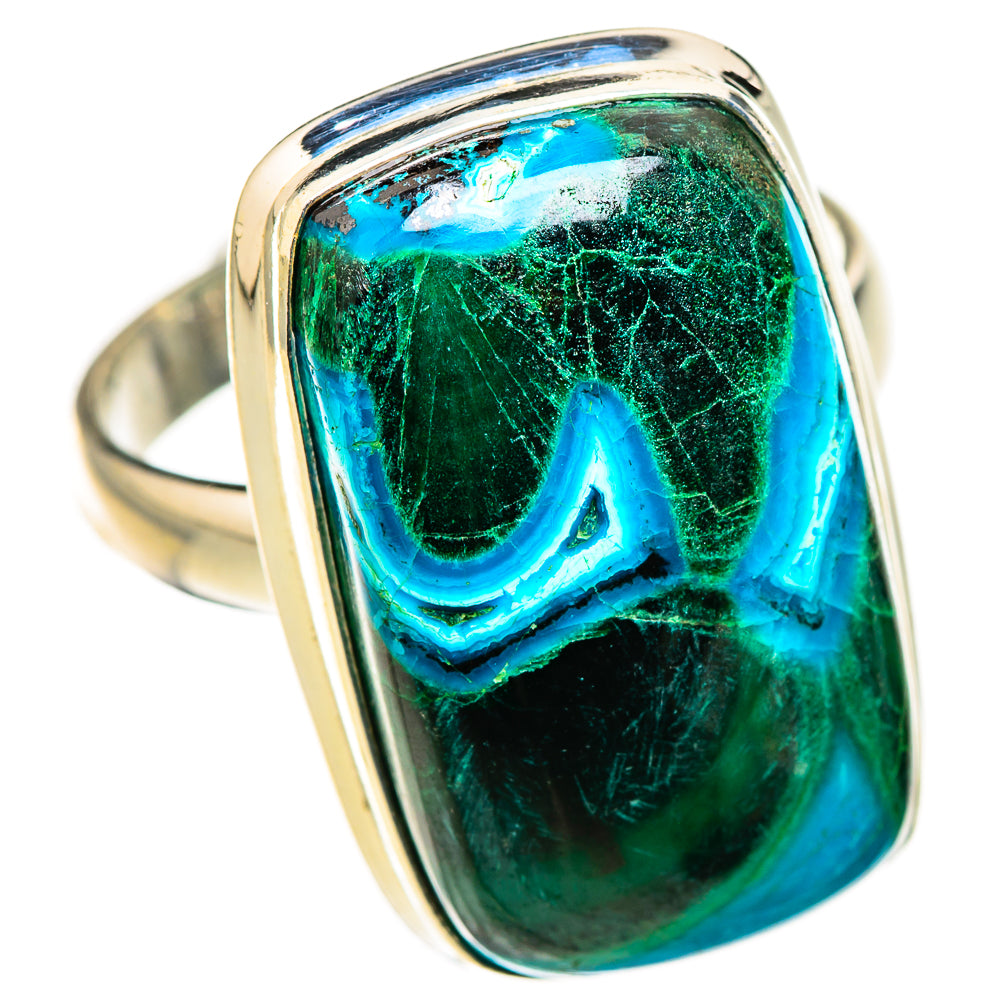 Malachite In Chrysocolla Rings handcrafted by Ana Silver Co - RING126259 - Photo 2