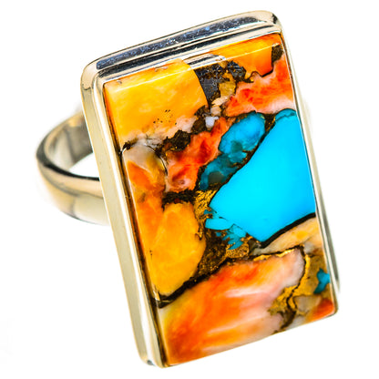 Spiny Oyster Turquoise Rings handcrafted by Ana Silver Co - RING126261 - Photo 2
