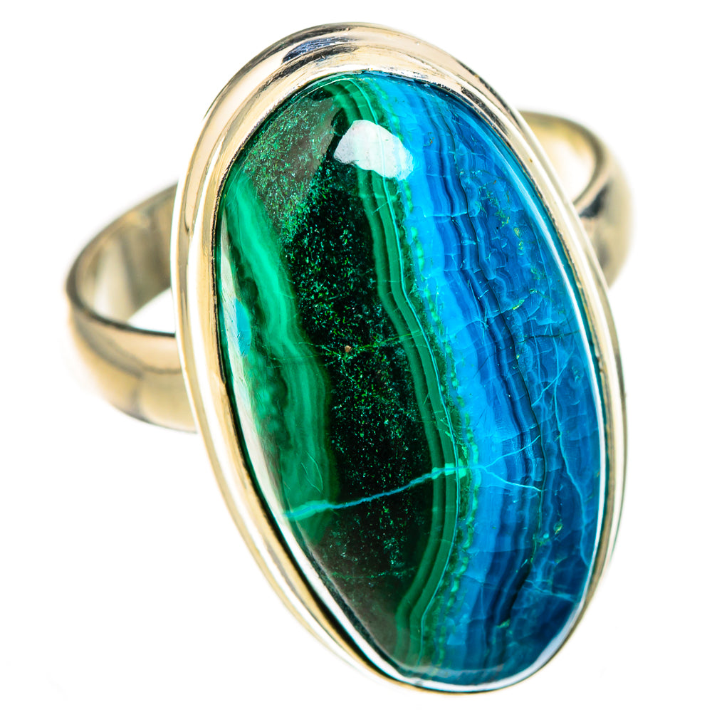 Malachite In Chrysocolla Rings handcrafted by Ana Silver Co - RING126276 - Photo 2
