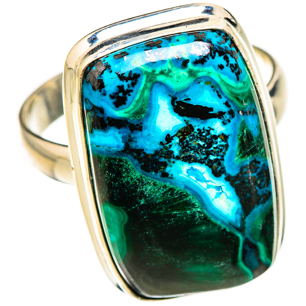 Malachite In Chrysocolla Rings handcrafted by Ana Silver Co - RING126292 - Photo 2