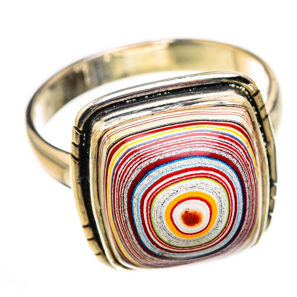 Fordite Rings handcrafted by Ana Silver Co - RING126304 - Photo 2
