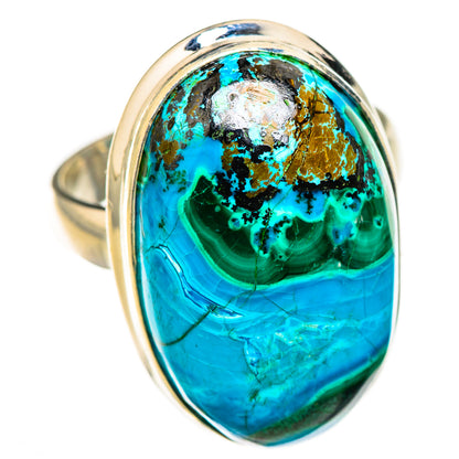 Malachite In Chrysocolla Rings handcrafted by Ana Silver Co - RING126305 - Photo 2