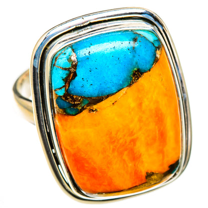 Spiny Oyster Turquoise Rings handcrafted by Ana Silver Co - RING126306 - Photo 2