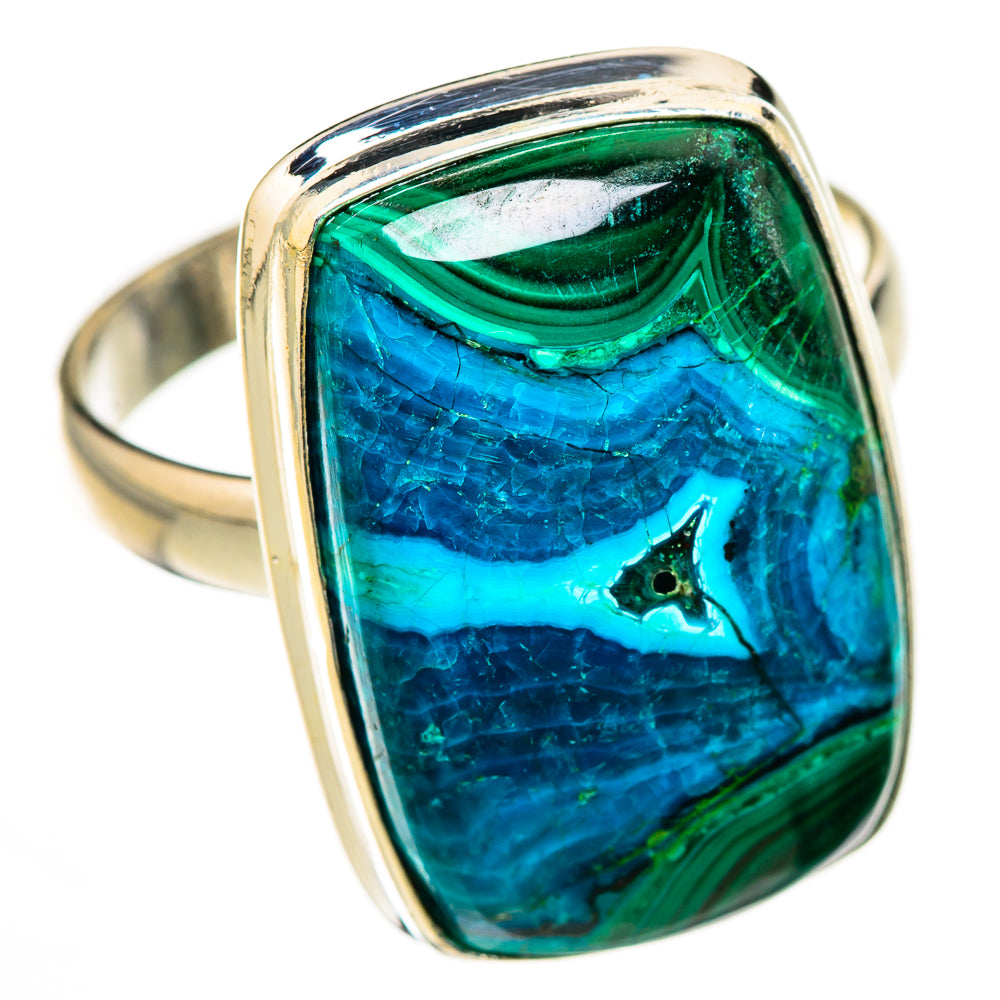 Malachite In Chrysocolla Rings handcrafted by Ana Silver Co - RING126319 - Photo 2
