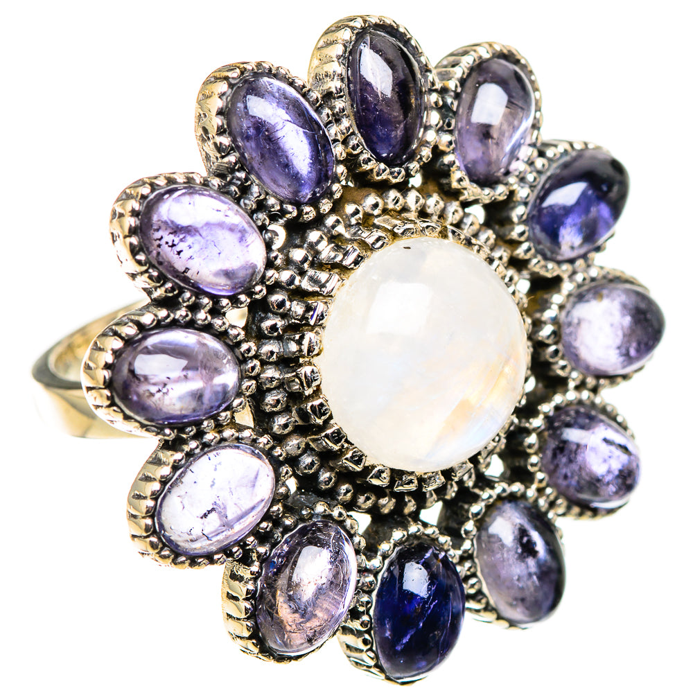 Rainbow Moonstone Rings handcrafted by Ana Silver Co - RING126328 - Photo 2