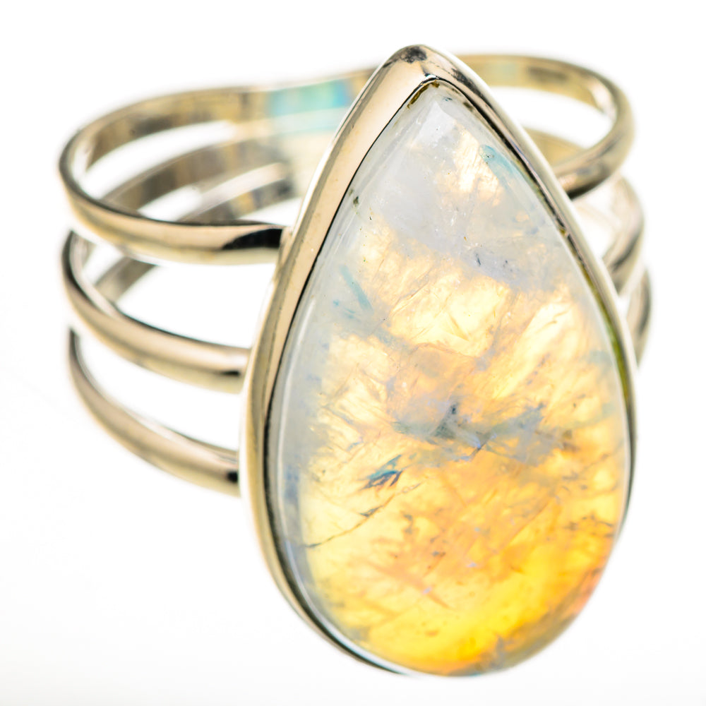 Rainbow Moonstone Rings handcrafted by Ana Silver Co - RING126331 - Photo 2