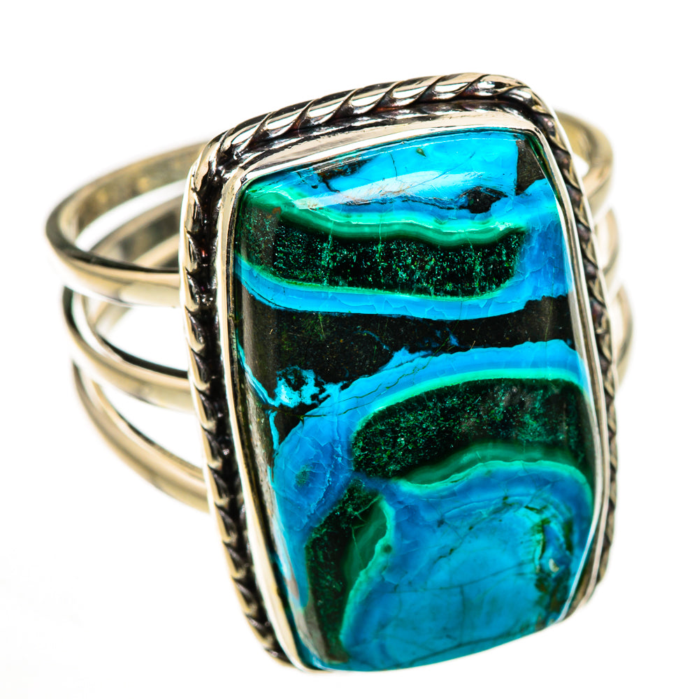 Malachite In Chrysocolla Rings handcrafted by Ana Silver Co - RING126339 - Photo 2