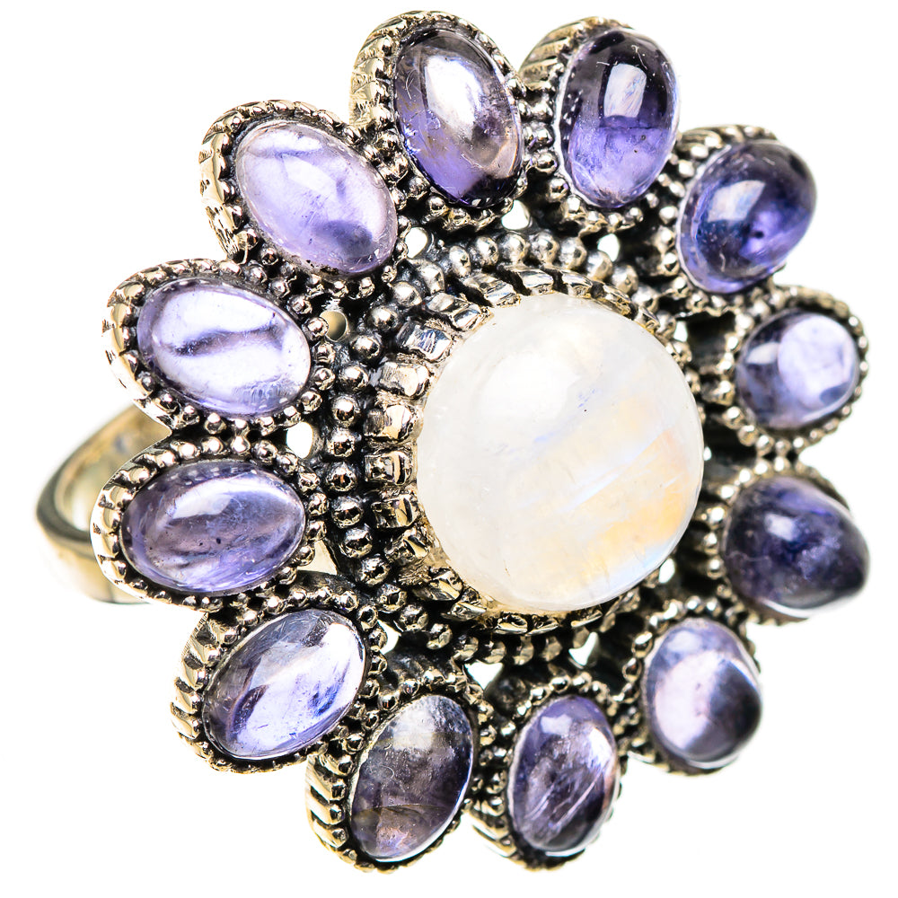 Rainbow Moonstone Rings handcrafted by Ana Silver Co - RING126359 - Photo 2