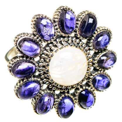 Rainbow Moonstone Rings handcrafted by Ana Silver Co - RING126367 - Photo 2