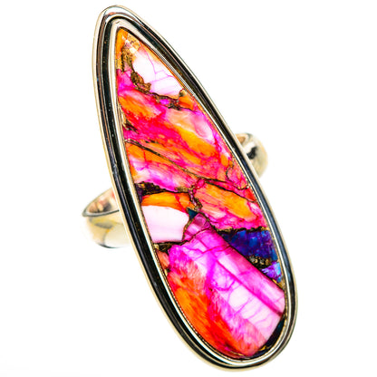 Kingman Pink Dahlia Turquoise Rings handcrafted by Ana Silver Co - RING126376 - Photo 2