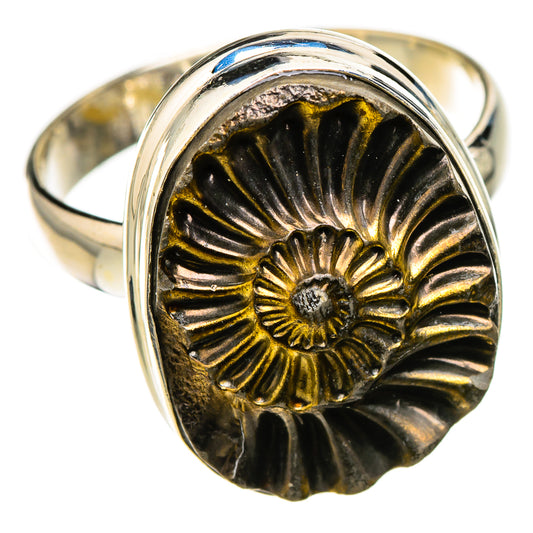 Pyrite Sea Shell Rings handcrafted by Ana Silver Co - RING126391 - Photo 2