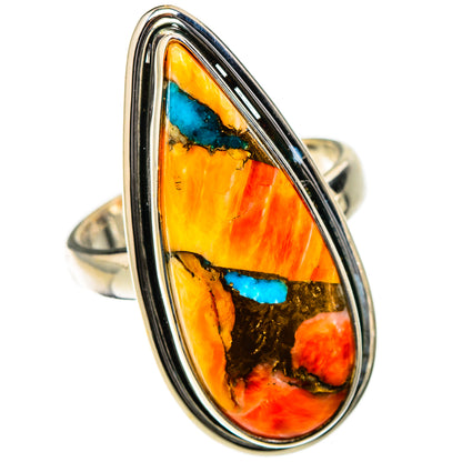 Spiny Oyster Turquoise Rings handcrafted by Ana Silver Co - RING126396 - Photo 2