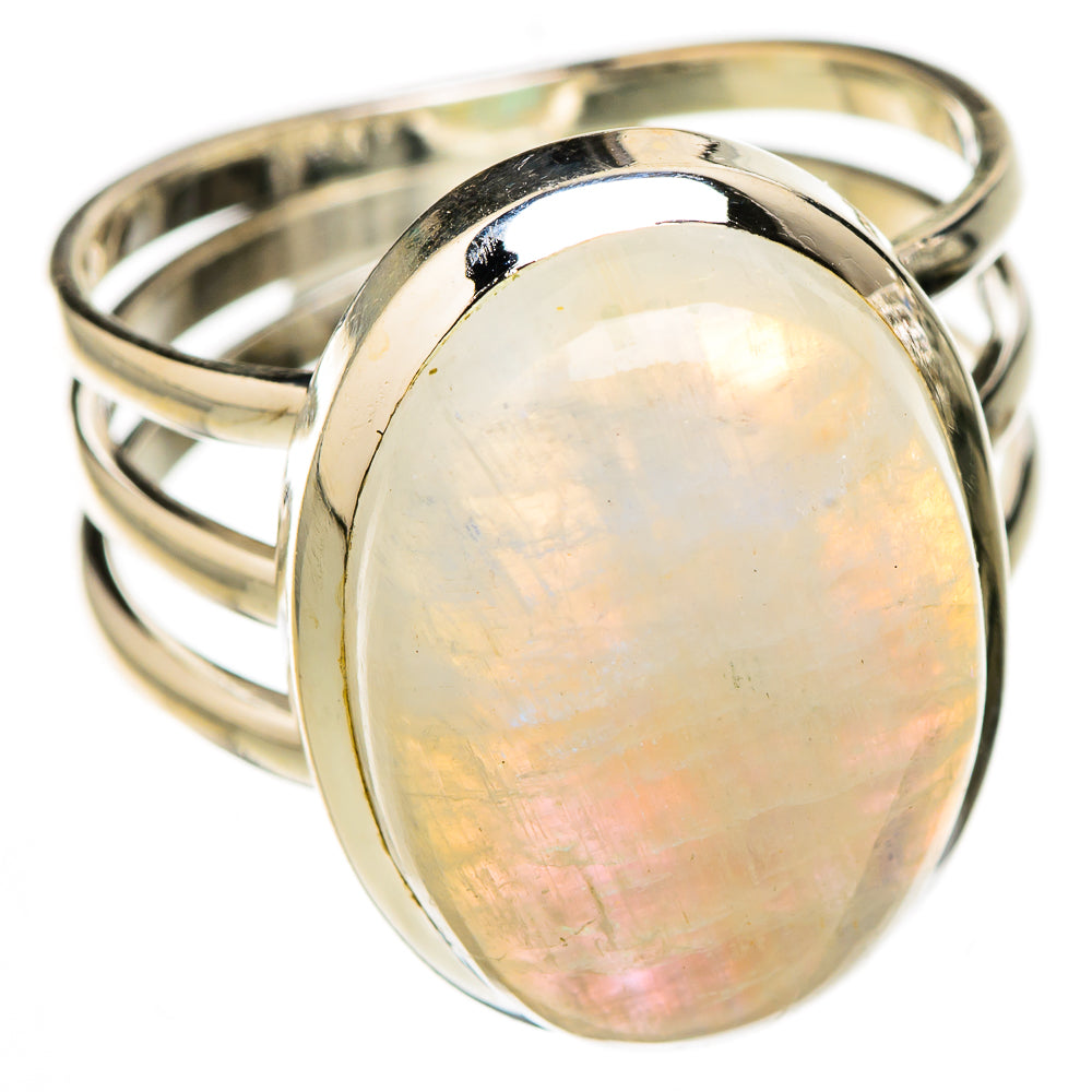 Rainbow Moonstone Rings handcrafted by Ana Silver Co - RING126413 - Photo 2