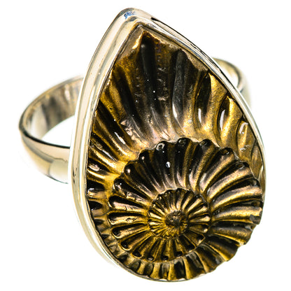Pyrite Sea Shell Rings handcrafted by Ana Silver Co - RING126415 - Photo 2