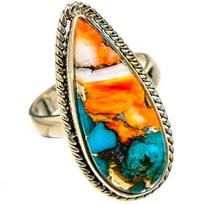 Spiny Oyster Turquoise Rings handcrafted by Ana Silver Co - RING126419 - Photo 2