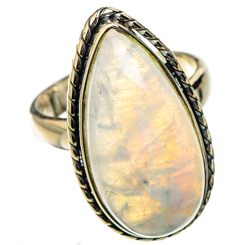 Rainbow Moonstone Rings handcrafted by Ana Silver Co - RING126434 - Photo 2