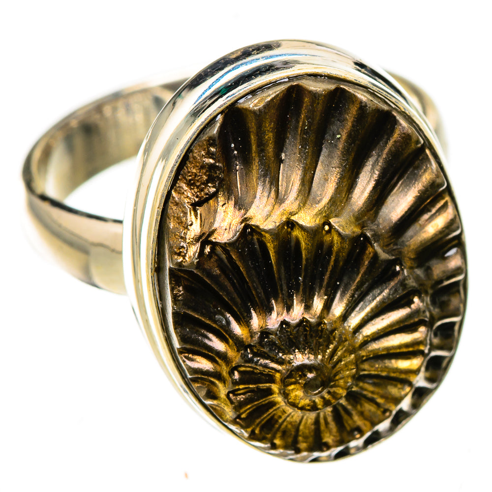 Pyrite Sea Shell Rings handcrafted by Ana Silver Co - RING126435 - Photo 2