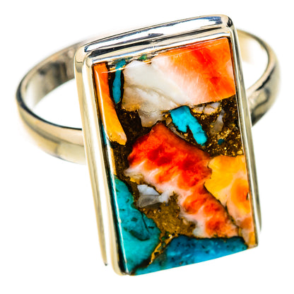 Spiny Oyster Turquoise Rings handcrafted by Ana Silver Co - RING126438 - Photo 2