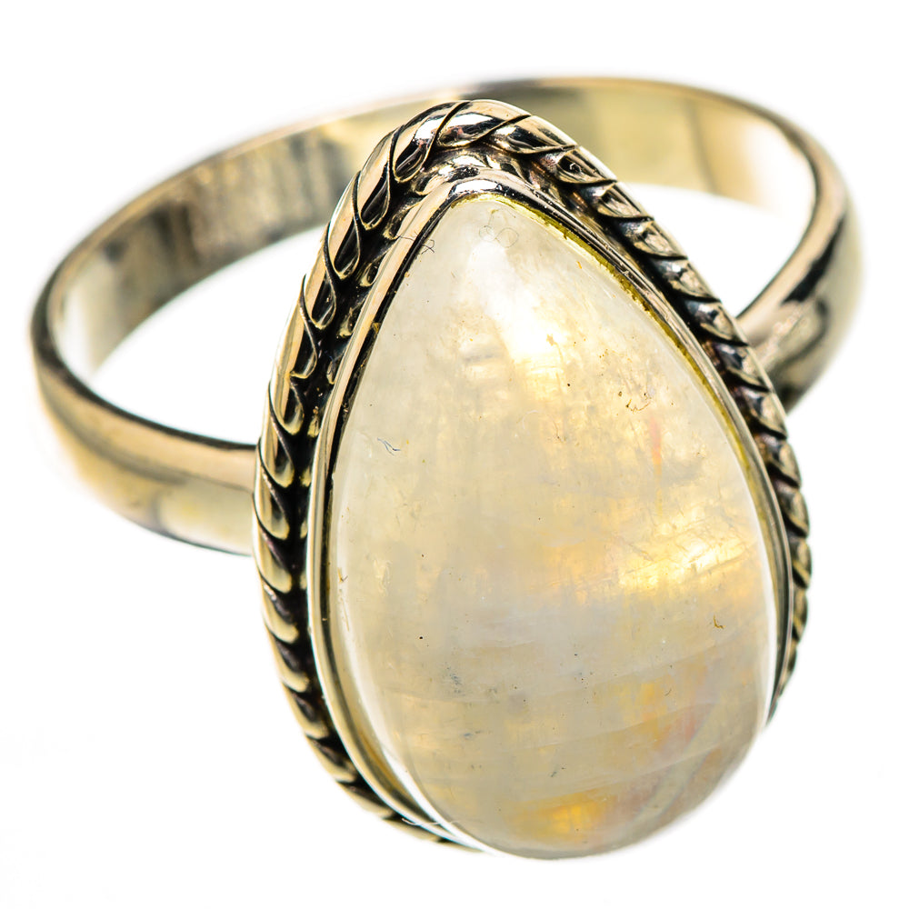 Rainbow Moonstone Rings handcrafted by Ana Silver Co - RING126454 - Photo 2