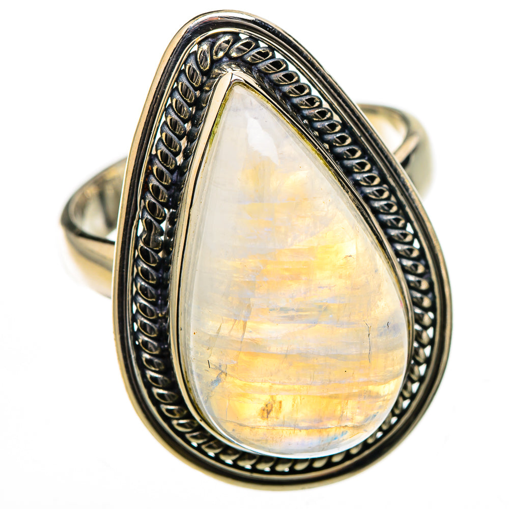 Rainbow Moonstone Rings handcrafted by Ana Silver Co - RING126478 - Photo 2