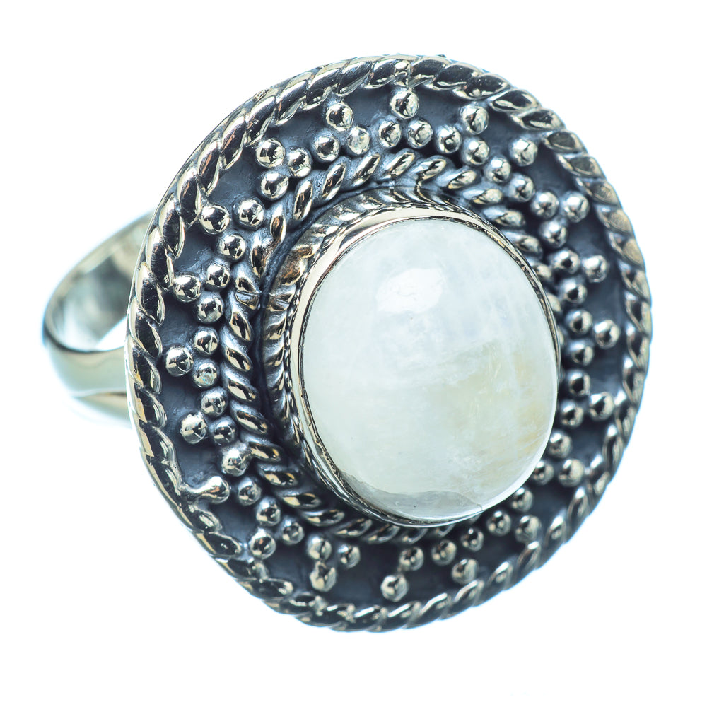 Rainbow Moonstone Rings handcrafted by Ana Silver Co - RING12647