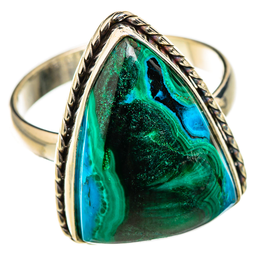 Malachite In Chrysocolla Rings handcrafted by Ana Silver Co - RING126503 - Photo 2