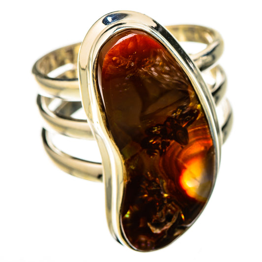 Mexican Fire Agate Rings handcrafted by Ana Silver Co - RING126535 - Photo 2