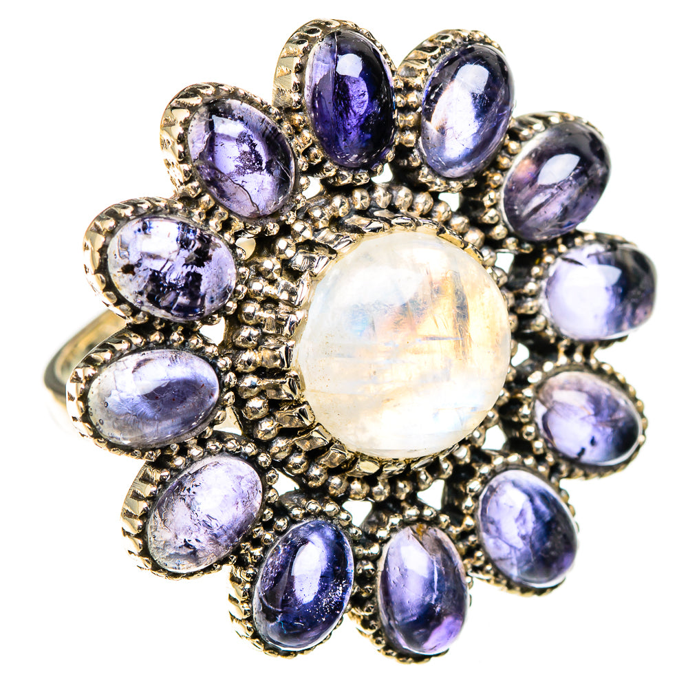 Rainbow Moonstone Rings handcrafted by Ana Silver Co - RING126571 - Photo 2