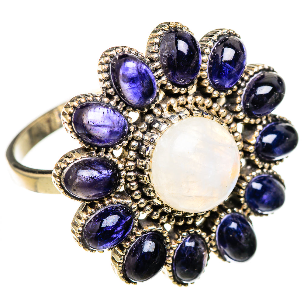 Rainbow Moonstone Rings handcrafted by Ana Silver Co - RING126573 - Photo 2