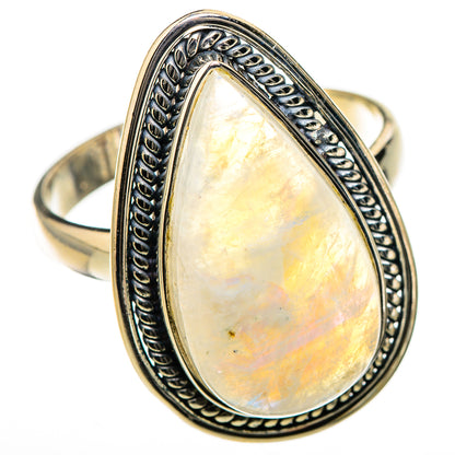Rainbow Moonstone Rings handcrafted by Ana Silver Co - RING126577 - Photo 2