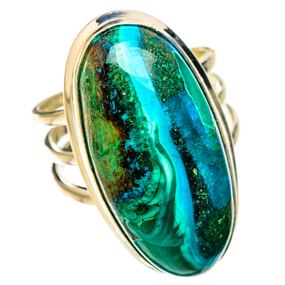 Malachite In Chrysocolla Rings handcrafted by Ana Silver Co - RING126580 - Photo 2